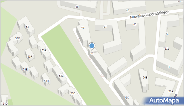 Warszawa, Nowaka-Jeziorańskiego Jana, 51, mapa Warszawy