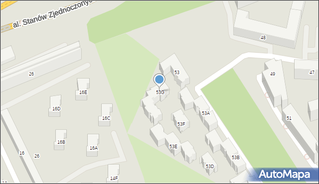 Warszawa, Nowaka-Jeziorańskiego Jana, 53G, mapa Warszawy