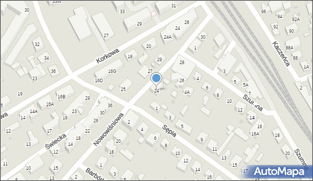 Warszawa, Nowowiśniowa, 24, mapa Warszawy