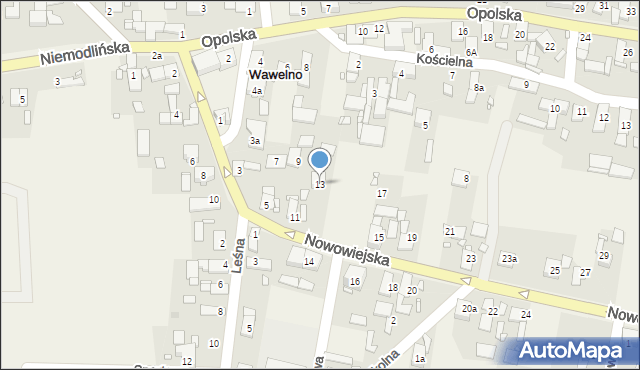 Wawelno, Nowowiejska, 13, mapa Wawelno