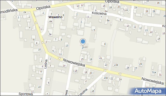 Wawelno, Nowowiejska, 17, mapa Wawelno