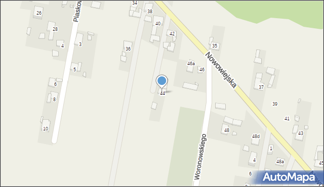 Wawelno, Nowowiejska, 44, mapa Wawelno