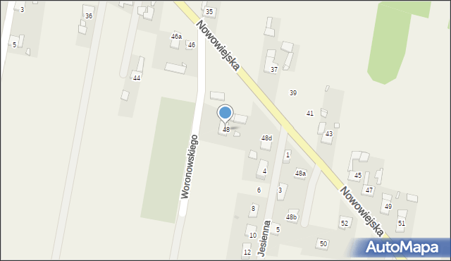 Wawelno, Nowowiejska, 48, mapa Wawelno