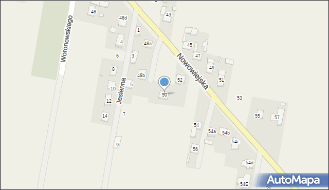Wawelno, Nowowiejska, 50, mapa Wawelno
