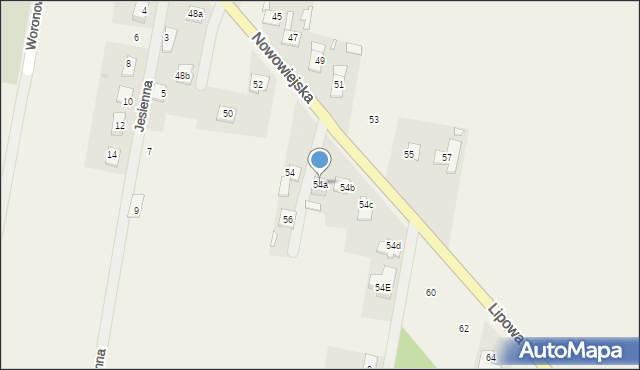 Wawelno, Nowowiejska, 54a, mapa Wawelno