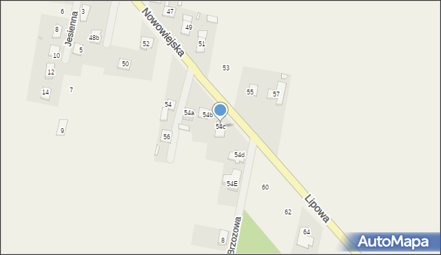 Wawelno, Nowowiejska, 54c, mapa Wawelno