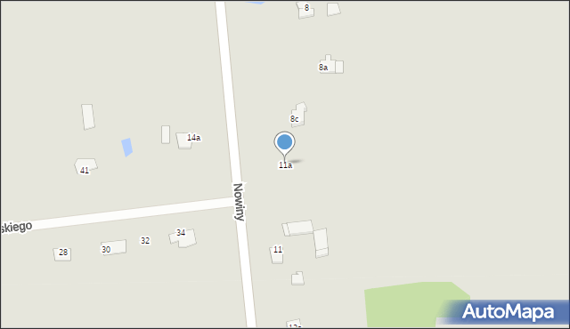 Węgrów, Nowiny, 11a, mapa Węgrów