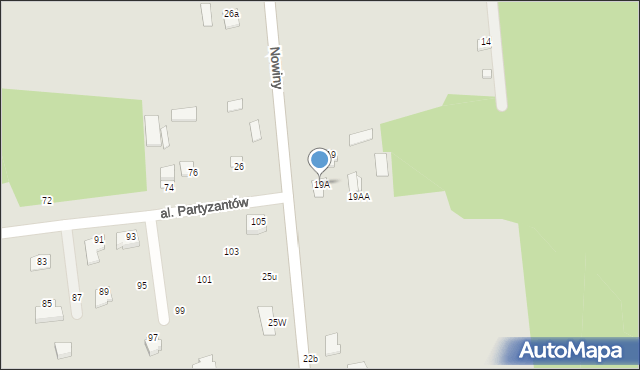 Węgrów, Nowiny, 19A, mapa Węgrów
