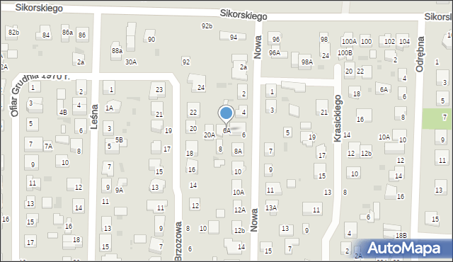 Wejherowo, Nowa, 6A, mapa Wejherowo