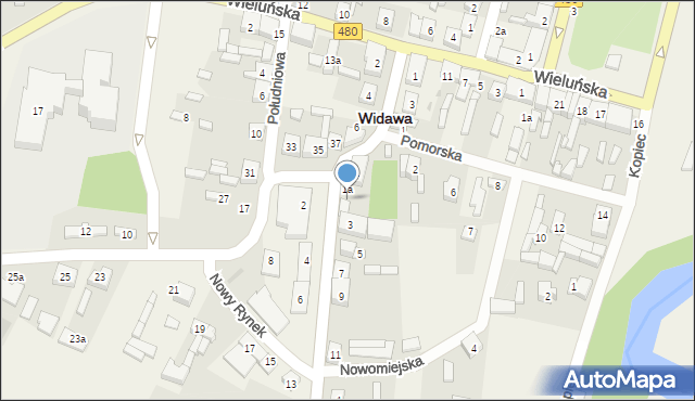 Widawa, Nowy Rynek, 1b, mapa Widawa