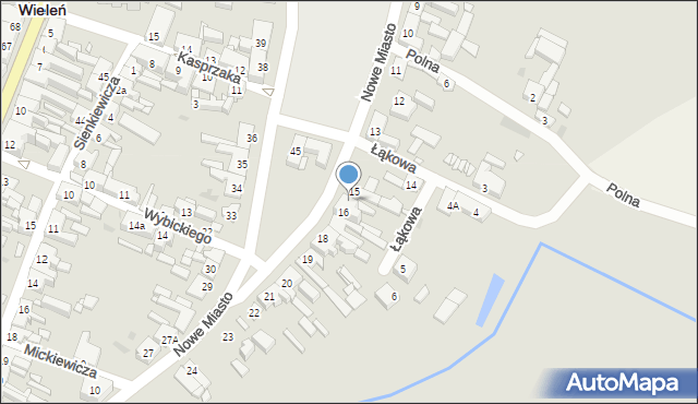 Wieleń, Nowe Miasto, 15a, mapa Wieleń