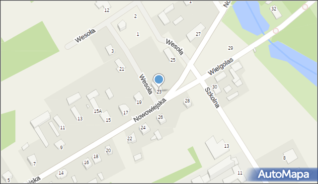 Wielgolas, Nowowiejska, 23, mapa Wielgolas