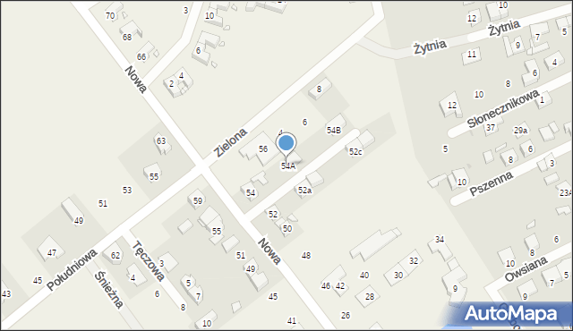 Wiry, Nowa, 54A, mapa Wiry