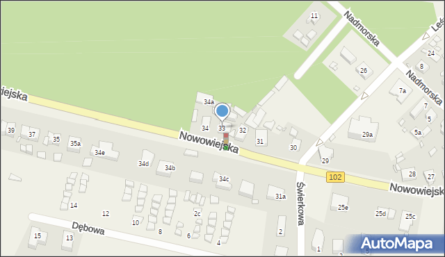 Wisełka, Nowowiejska, 33, mapa Wisełka