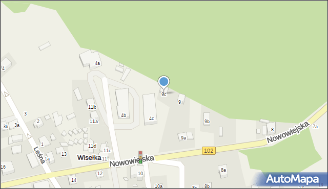 Wisełka, Nowowiejska, 9c, mapa Wisełka