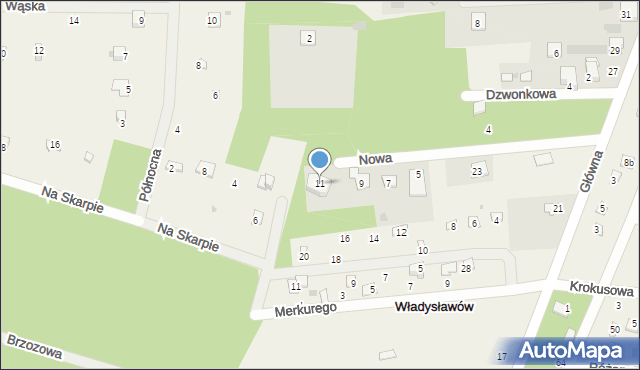 Władysławów, Nowa, 11, mapa Władysławów