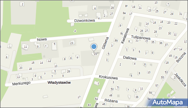 Władysławów, Nowa, 27, mapa Władysławów