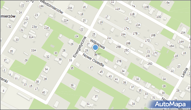 Włodzimierzów, Nowe Osiedle, 36, mapa Włodzimierzów