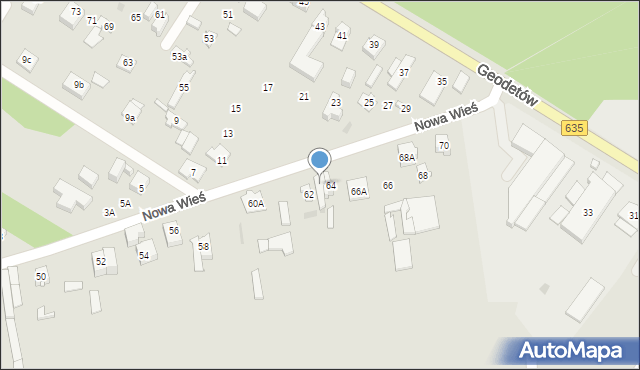 Wołomin, Nowa Wieś, 64A, mapa Wołomin