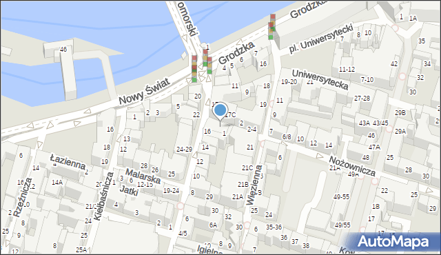 Wrocław, Nożownicza, 1c, mapa Wrocławia