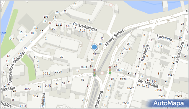 Wrocław, Nowy Świat, 34, mapa Wrocławia