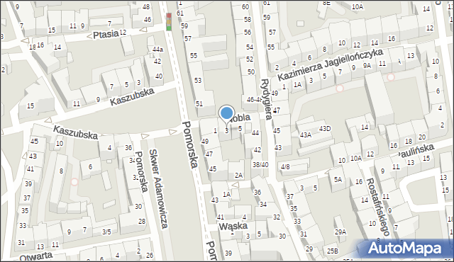 Wrocław, Nobla Alfreda, 3, mapa Wrocławia