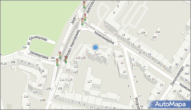 Wrocław, Nowowiejska, 1-7, mapa Wrocławia