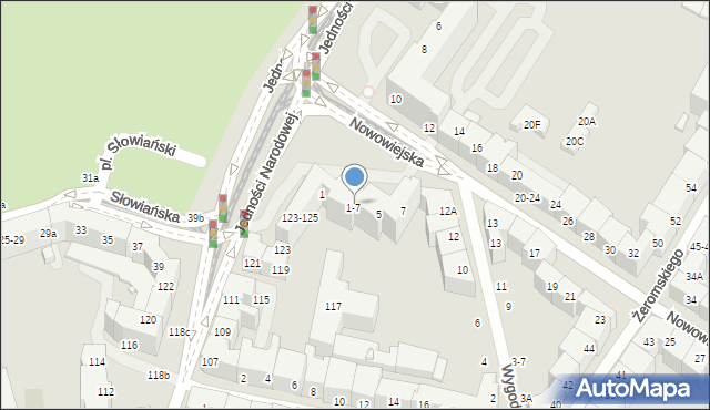 Wrocław, Nowowiejska, 3, mapa Wrocławia