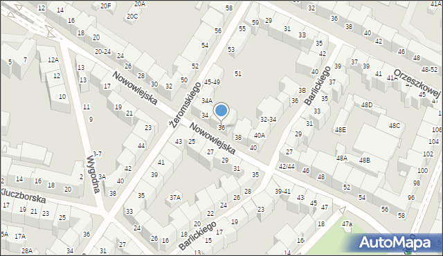 Wrocław, Nowowiejska, 36, mapa Wrocławia