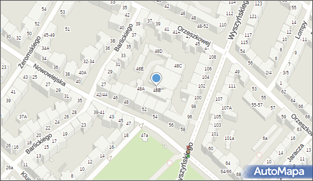 Wrocław, Nowowiejska, 48B, mapa Wrocławia