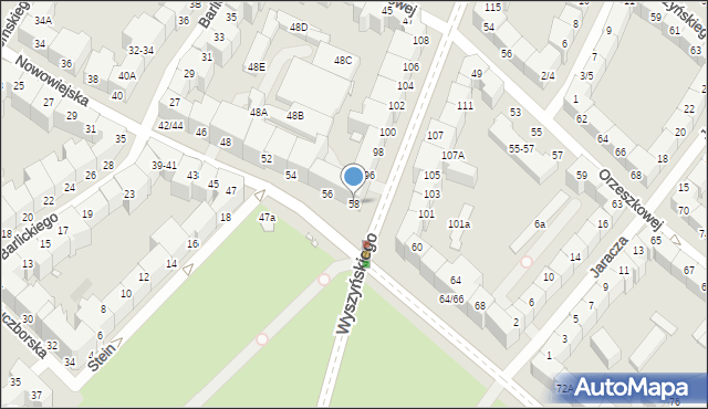 Wrocław, Nowowiejska, 58, mapa Wrocławia