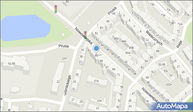 Wrocław, Nowowiejska, 63, mapa Wrocławia