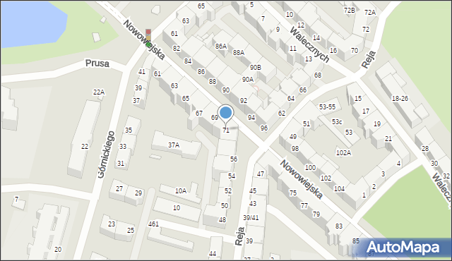 Wrocław, Nowowiejska, 71, mapa Wrocławia