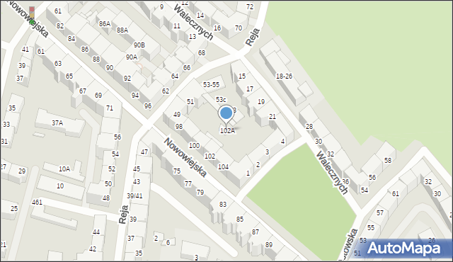 Wrocław, Nowowiejska, 102A, mapa Wrocławia