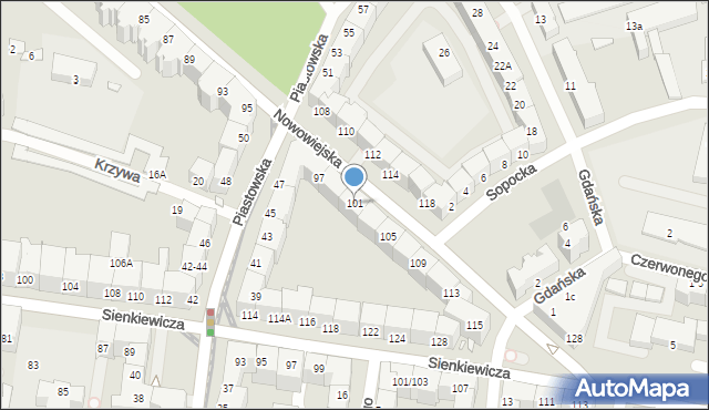 Wrocław, Nowowiejska, 101, mapa Wrocławia