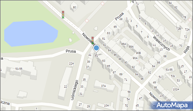 Wrocław, Nowowiejska, 61, mapa Wrocławia