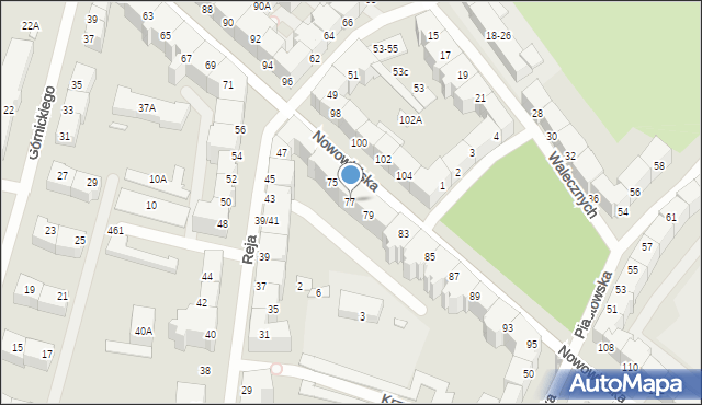 Wrocław, Nowowiejska, 77, mapa Wrocławia