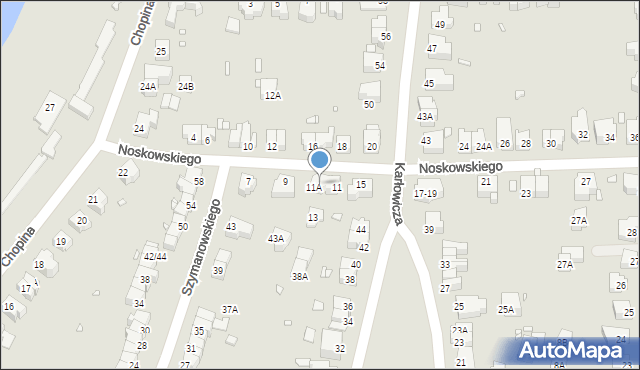 Wrocław, Noskowskiego Zygmunta, 11-11A, mapa Wrocławia