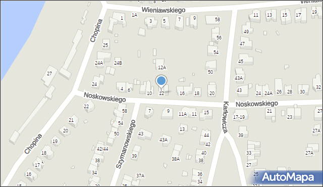 Wrocław, Noskowskiego Zygmunta, 12, mapa Wrocławia