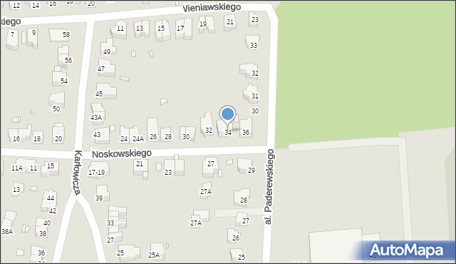 Wrocław, Noskowskiego Zygmunta, 34, mapa Wrocławia