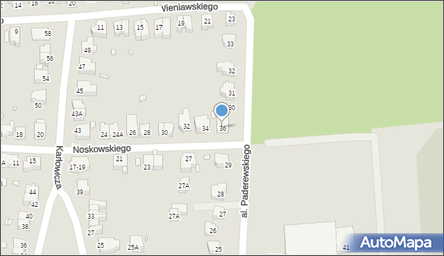 Wrocław, Noskowskiego Zygmunta, 36, mapa Wrocławia