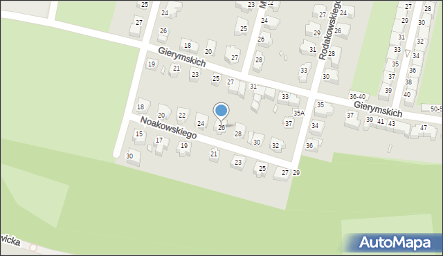 Wrocław, Noakowskiego Stanisława, 26, mapa Wrocławia