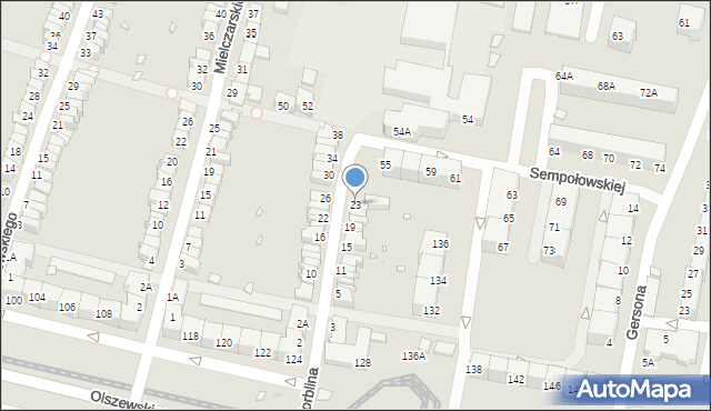 Wrocław, Norblina Piotra, 23, mapa Wrocławia