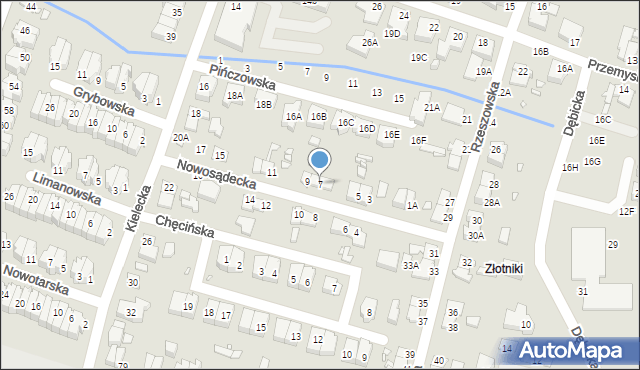 Wrocław, Nowosądecka, 7, mapa Wrocławia