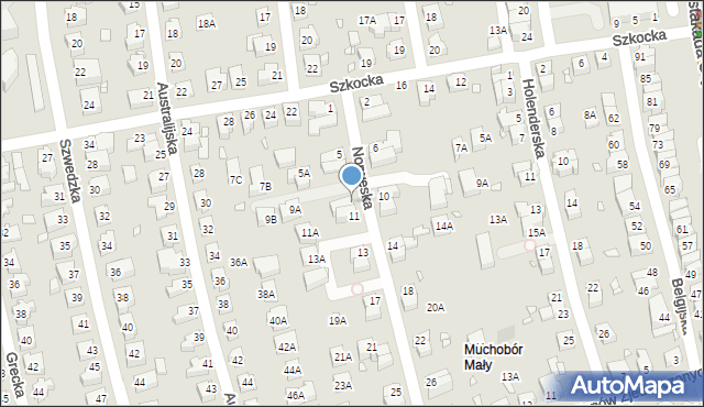 Wrocław, Norweska, 9, mapa Wrocławia