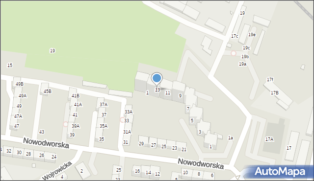 Wrocław, Nowodworska, 13, mapa Wrocławia
