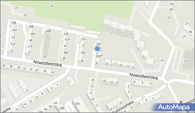 Wrocław, Nowodworska, 31A, mapa Wrocławia