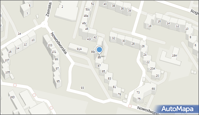 Wrocław, Nowodworska, 89, mapa Wrocławia