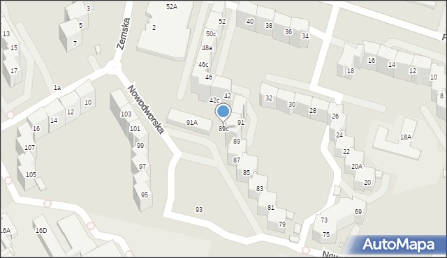 Wrocław, Nowodworska, 89c, mapa Wrocławia