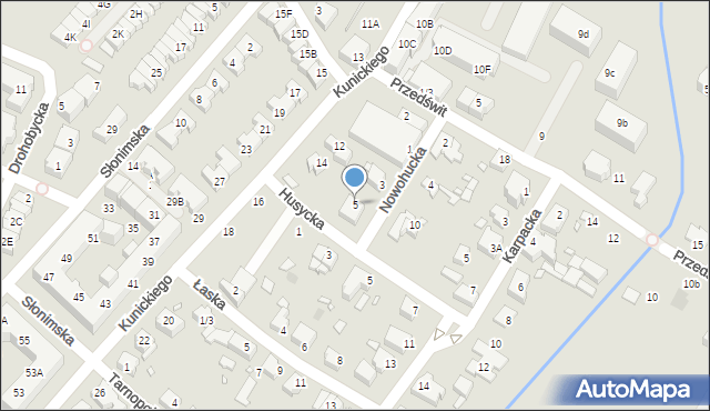 Wrocław, Nowohucka, 5, mapa Wrocławia